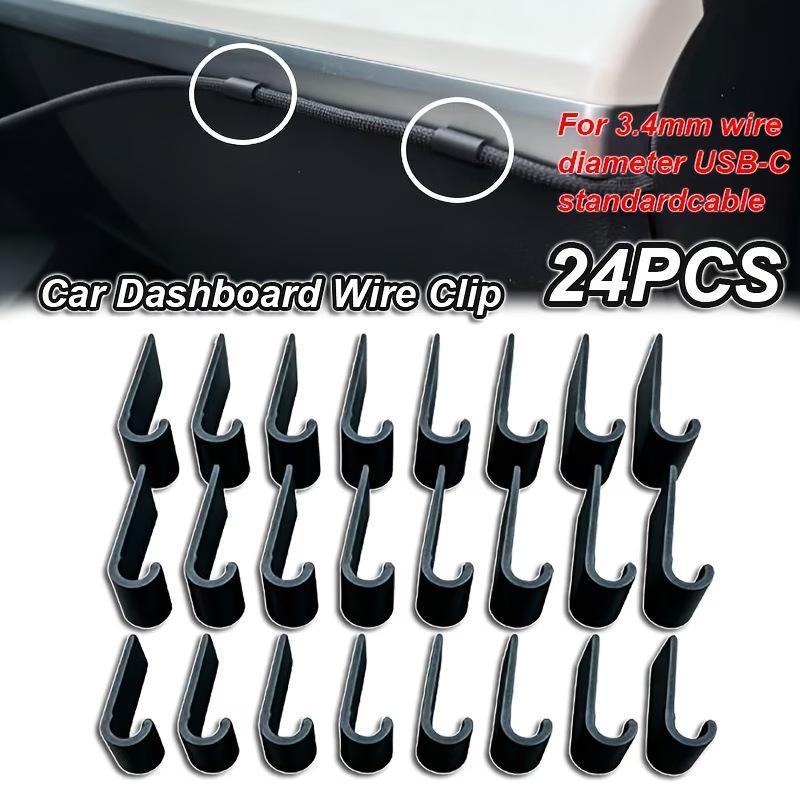 Car Cable Organizer - 24Pcs 3.4mm Car Cable Organizer Clips